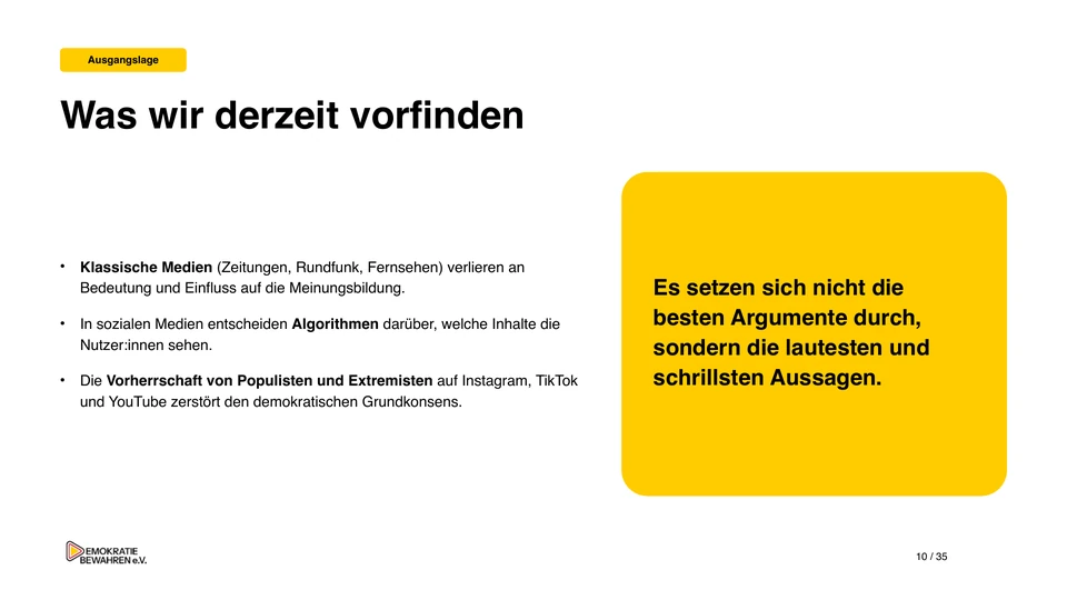 Folie 10: Was wir derzeit vorfinden