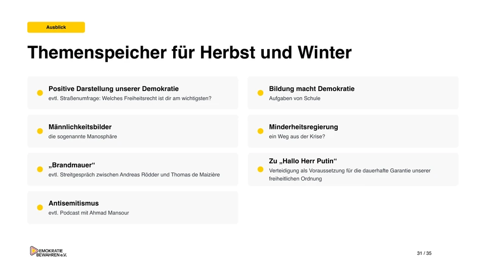 Folie 31: Themenspeicher für Herbst und Winter