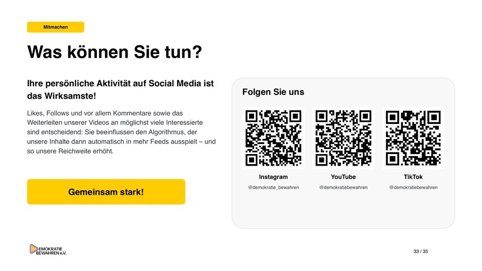 Folie 33: Was können Sie tun?