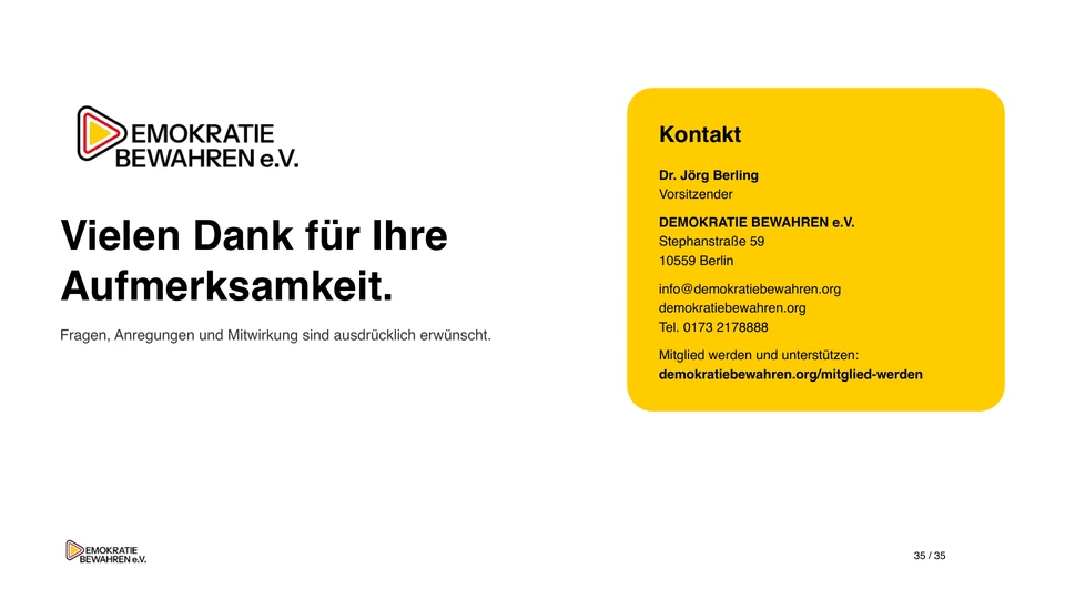 Folie 35: Vielen Dank für Ihre Aufmerksamkeit
